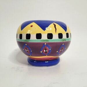 Wamsutta hand painted colourful ceramic toothbrush holder